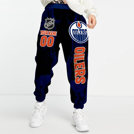 LIMITED EDITION - NEW CUSTOMIZED NHL03 EMO EDMONTON OILERS LONG PANTS