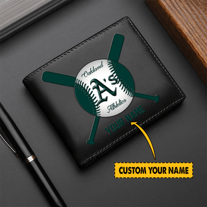 LIMITED EDITION - NEW CUSTOMIZED MLB23 OL ATHLETICS LEATHER WALLET
