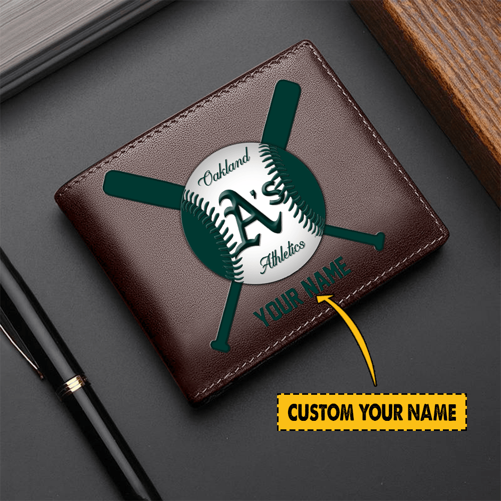 LIMITED EDITION - NEW CUSTOMIZED MLB23 OL ATHLETICS LEATHER WALLET