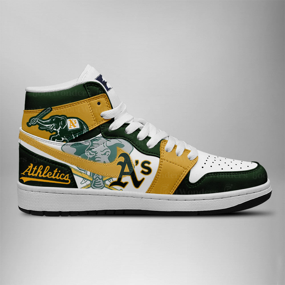 LIMITED EDITION - NEW CUSTOMIZED MLB23 OL ATHLETICS AIR JORDAN SNEAKERS