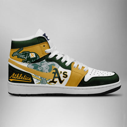 LIMITED EDITION - NEW CUSTOMIZED MLB23 OL ATHLETICS AIR JORDAN SNEAKERS