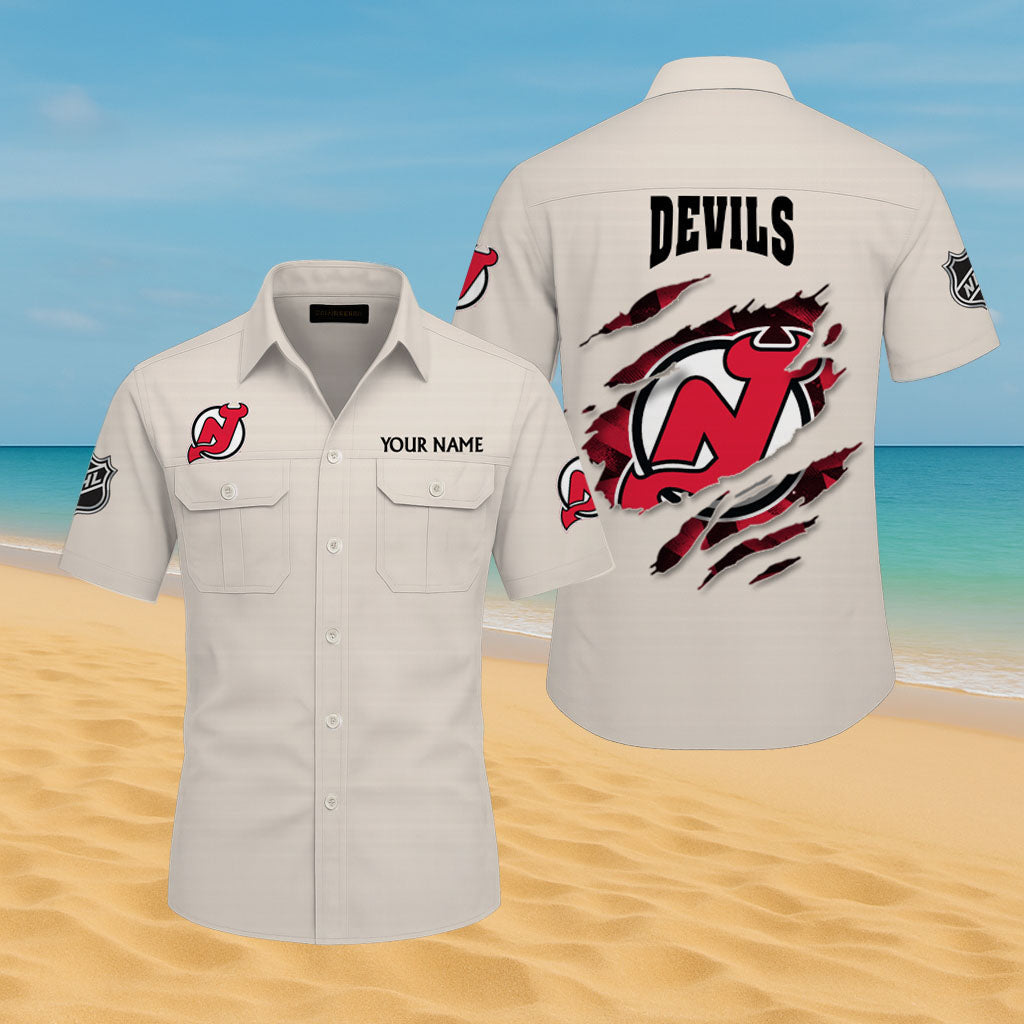LIMITED EDITION - NEW CUSTOMIZED NHL06 NJD NEW JERSEY DEVILS CARGO SHIRT