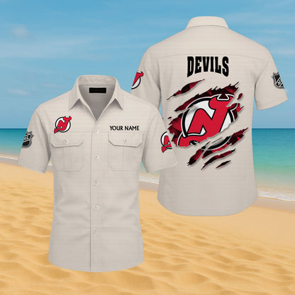 LIMITED EDITION - NEW CUSTOMIZED NHL06 NJD NEW JERSEY DEVILS CARGO SHIRT