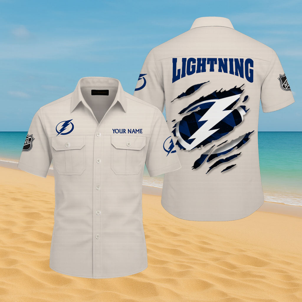 LIMITED EDITION - NEW CUSTOMIZED NHL12 TPL TAMPA BAY LIGHTNING CARGO SHIRT