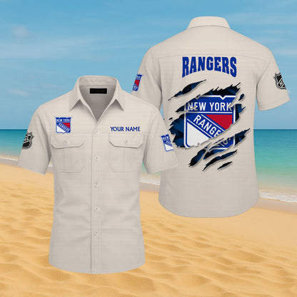 LIMITED EDITION - NEW CUSTOMIZED NHL24 NYR NEW YORK RANGERS CARGO SHIRT