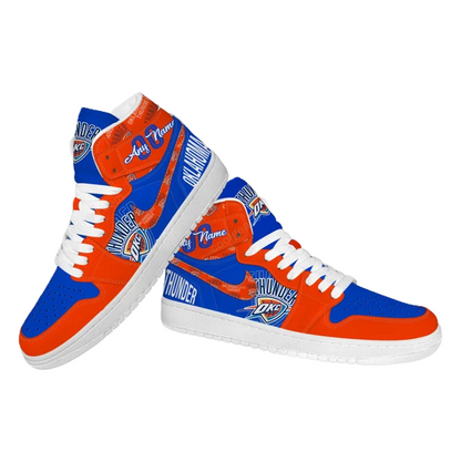 LIMITED EDITION - NEW CUSTOMIZED NBA01 OKC THUNDER AIR JORDAN SNEAKERS