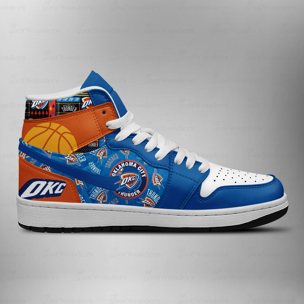 LIMITED EDITION - NEW CUSTOMIZED NBA01 OKC THUNDER AIR JORDAN SNEAKERS