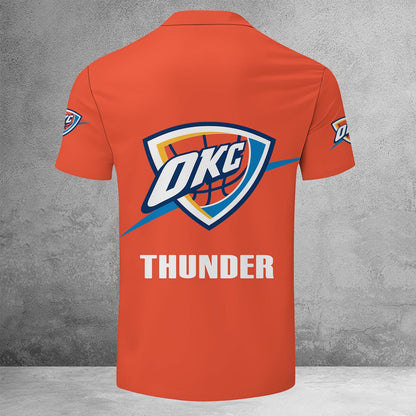 LIMITED EDITION - NEW CUSTOMIZED NBA01 OC OKLAHOMA CITY THUNDER ZIP POLO SHIRT