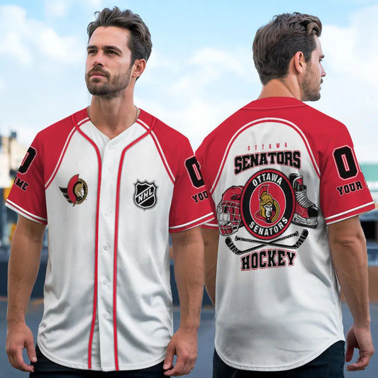 LIMITED EDITION - NEW CUSTOMIZED NHL29 OT SENATORS BASEBALL JERSEY
