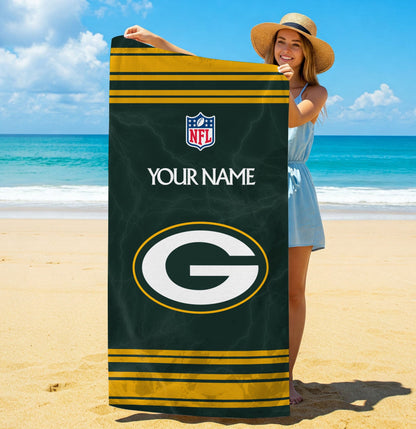 LIMITED EDITION - NEW CUSTOMIZED NFL08 GBP GREEN BAY PACKERS BEACH & BATH TOWEL (KIDS & ADULTS)
