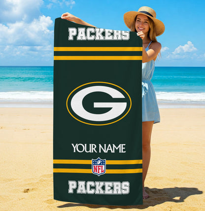 LIMITED EDITION - NEW CUSTOMIZED NFL08 GBP GREEN BAY PACKERS BEACH & BATH TOWEL (KIDS & ADULTS)