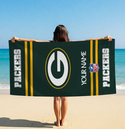 LIMITED EDITION - NEW CUSTOMIZED NFL08 GBP GREEN BAY PACKERS BEACH & BATH TOWEL (KIDS & ADULTS)