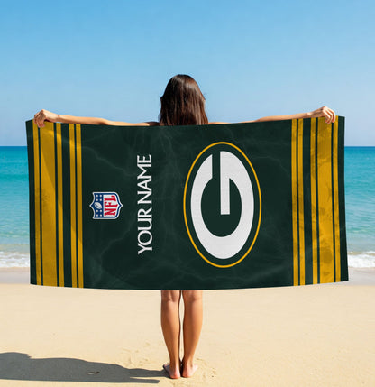 LIMITED EDITION - NEW CUSTOMIZED NFL08 GBP GREEN BAY PACKERS BEACH & BATH TOWEL (KIDS & ADULTS)