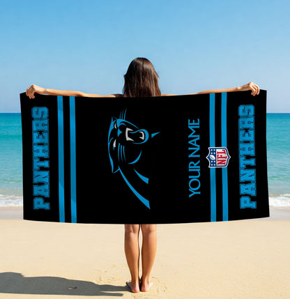 LIMITED EDITION - NEW CUSTOMIZED NFL23 CLP CAROLINA PANTHERS BEACH & BATH TOWEL (KIDS & ADULTS)