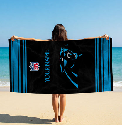 LIMITED EDITION - NEW CUSTOMIZED NFL23 CLP CAROLINA PANTHERS BEACH & BATH TOWEL (KIDS & ADULTS)