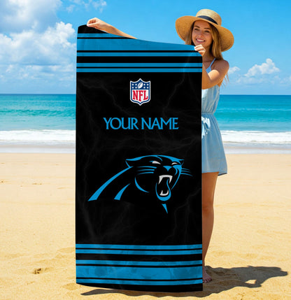 LIMITED EDITION - NEW CUSTOMIZED NFL23 CLP CAROLINA PANTHERS BEACH & BATH TOWEL (KIDS & ADULTS)