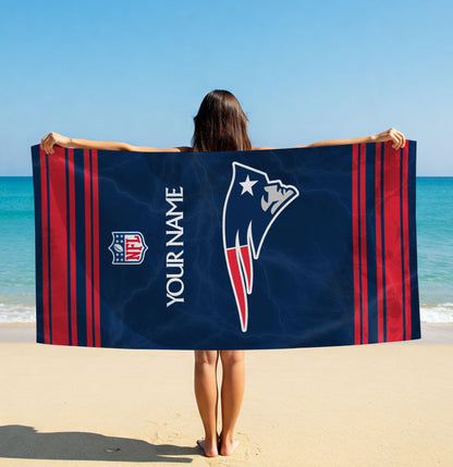 LIMITED EDITION - NEW CUSTOMIZED NFL27 NEP NEW ENGLAND PATRIOTS BEACH & BATH TOWEL (KIDS & ADULTS)