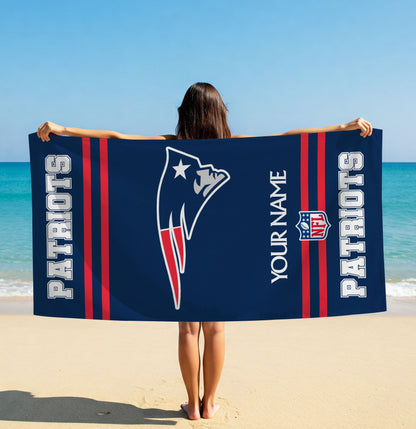 LIMITED EDITION - NEW CUSTOMIZED NFL27 NEP NEW ENGLAND PATRIOTS BEACH & BATH TOWEL (KIDS & ADULTS)
