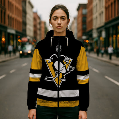 LIMITED EDITION - NEW CUSTOMIZED NHL26 PBP PITTSBURGH PENGUINS WINDBREAKER JERSEY JACKET