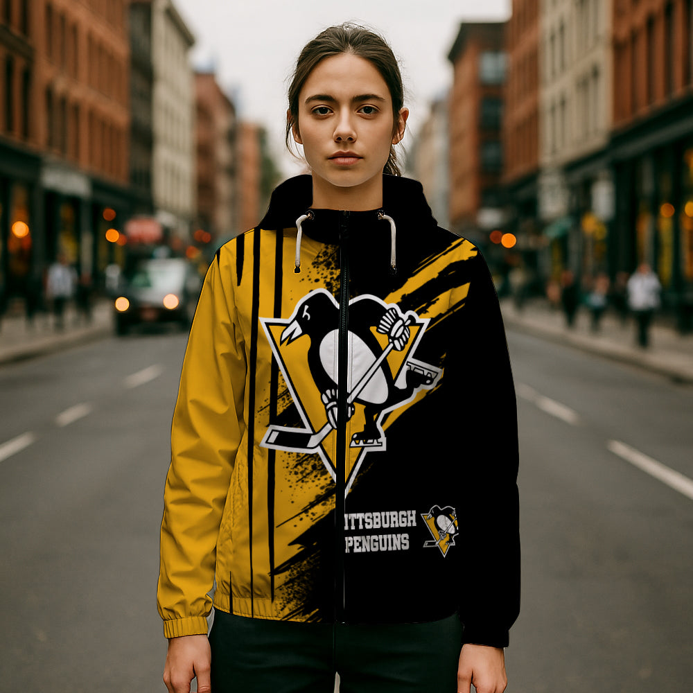 LIMITED EDITION - NEW CUSTOMIZED NHL26 PBP PITTSBURGH PENGUINS WINDBREAKER JACKET