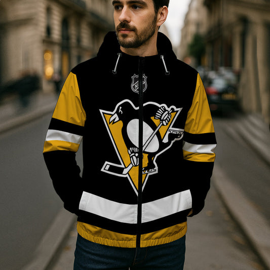LIMITED EDITION - NEW CUSTOMIZED NHL26 PBP PITTSBURGH PENGUINS WINDBREAKER JERSEY JACKET