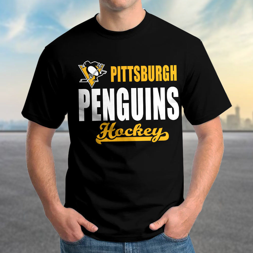 LIMITED EDITION - NEW CUSTOMIZED NHL26 PBP PITTSBURGH PENGUINS T-SHIRT FOR FAMILY (ADULTS & KIDS)