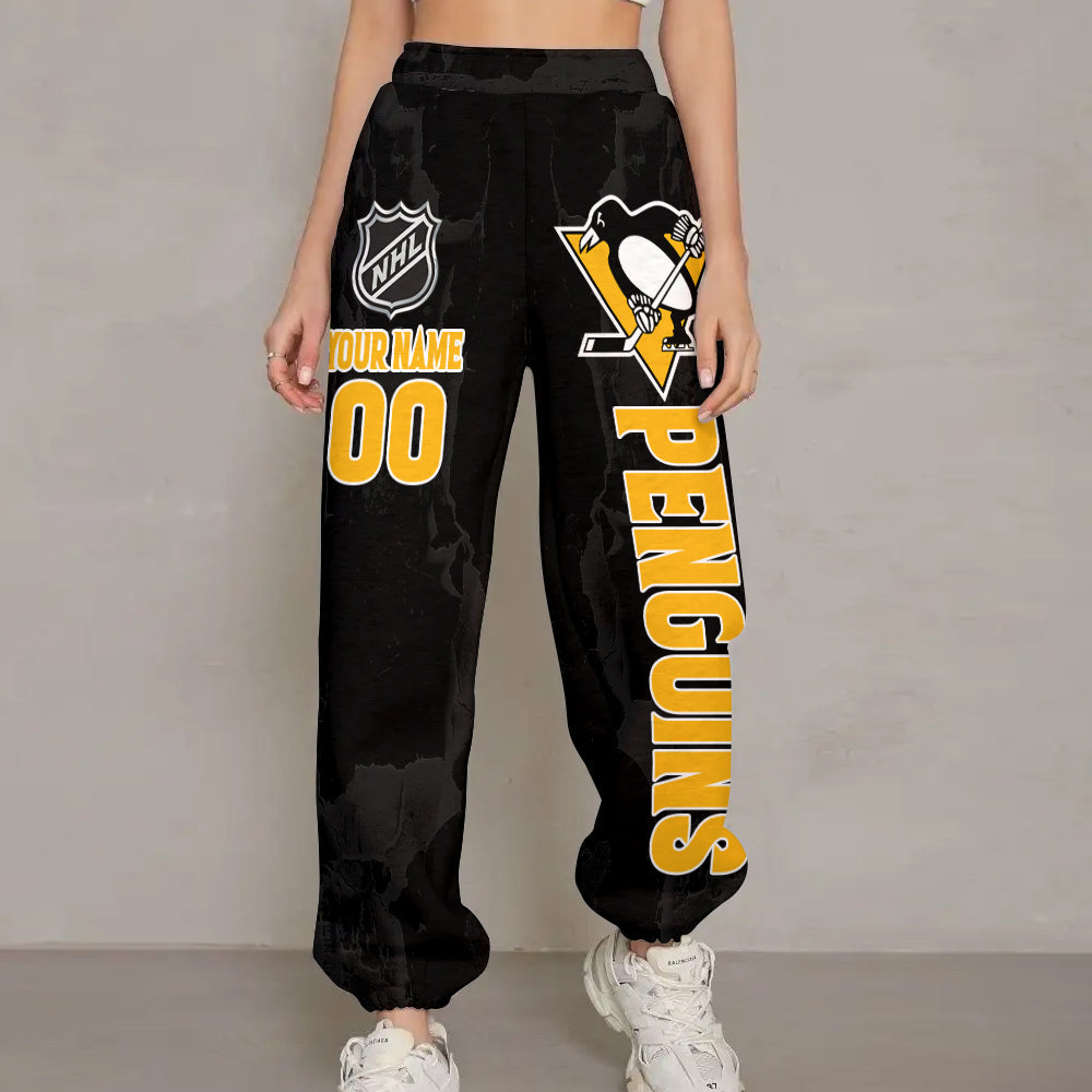 LIMITED EDITION - NEW CUSTOMIZED NHL26 PBP PITTSBURGH PENGUINS LONG PANTS