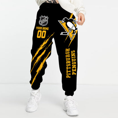 LIMITED EDITION - NEW CUSTOMIZED NHL26 PBP PITTSBURGH PENGUINS UNISEX LONG PANTS