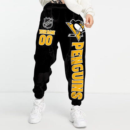 LIMITED EDITION - NEW CUSTOMIZED NHL26 PBP PITTSBURGH PENGUINS LONG PANTS