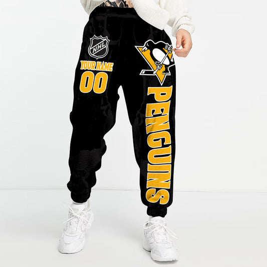 LIMITED EDITION - NEW CUSTOMIZED NHL26 PBP PITTSBURGH PENGUINS LONG PANTS