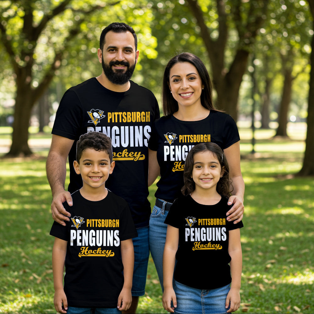 LIMITED EDITION - NEW CUSTOMIZED NHL26 PBP PITTSBURGH PENGUINS T-SHIRT FOR FAMILY (ADULTS & KIDS)