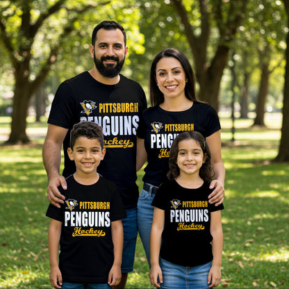 LIMITED EDITION - NEW CUSTOMIZED NHL26 PBP PITTSBURGH PENGUINS T-SHIRT FOR FAMILY (ADULTS & KIDS)