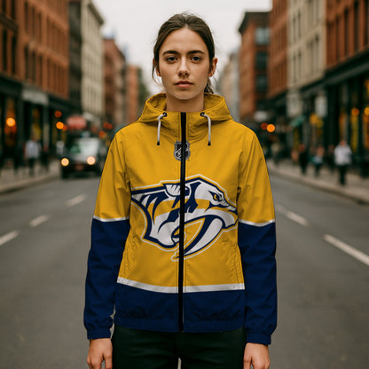LIMITED EDITION - NEW CUSTOMIZED NHL31 NVP NASHVILLE PREDATORS WINDBREAKER JACKET