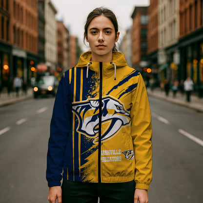 LIMITED EDITION - NEW CUSTOMIZED NHL31 NVP NASHVILLE PREDATORS WINDBREAKER JACKET