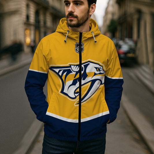 LIMITED EDITION - NEW CUSTOMIZED NHL31 NVP NASHVILLE PREDATORS WINDBREAKER JACKET