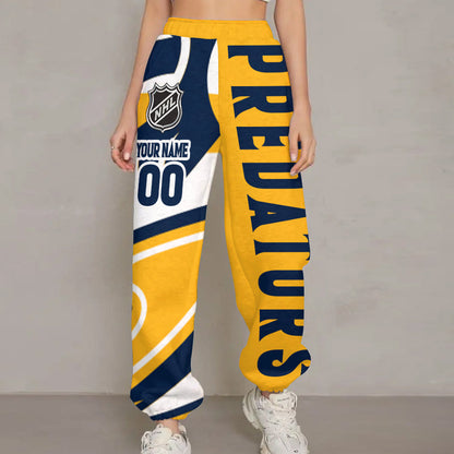 LIMITED EDITION - NEW CUSTOMIZED NHL31 NVP NASHVILLE PREDATORS LONG PANTS