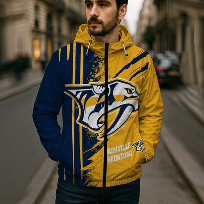 LIMITED EDITION - NEW CUSTOMIZED NHL31 NVP NASHVILLE PREDATORS WINDBREAKER JACKET