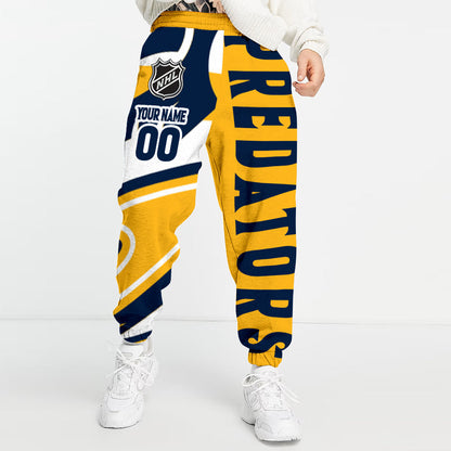 LIMITED EDITION - NEW CUSTOMIZED NHL31 NVP NASHVILLE PREDATORS LONG PANTS