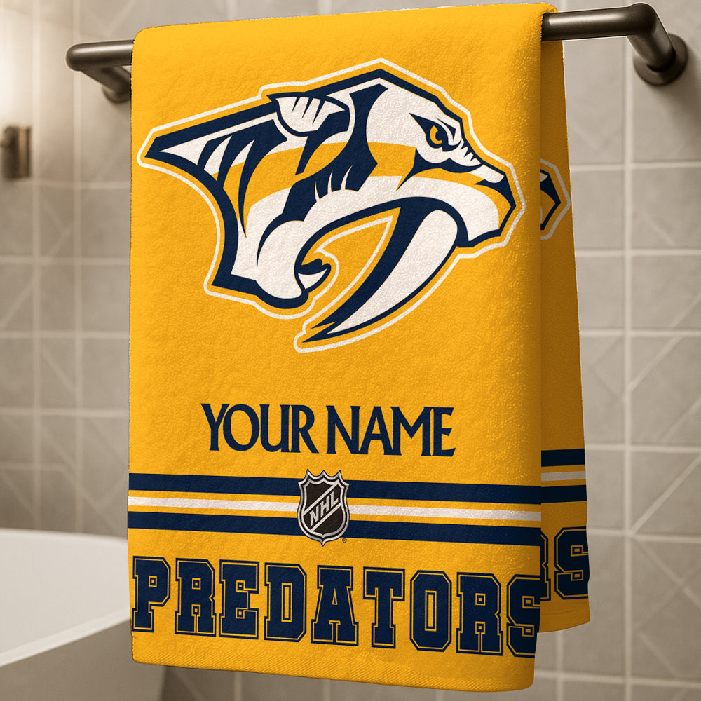 LIMITED EDITION - NEW CUSTOMIZED NHL31 NVP NASHVILLE PREDATORS BEACH & BATH TOWEL