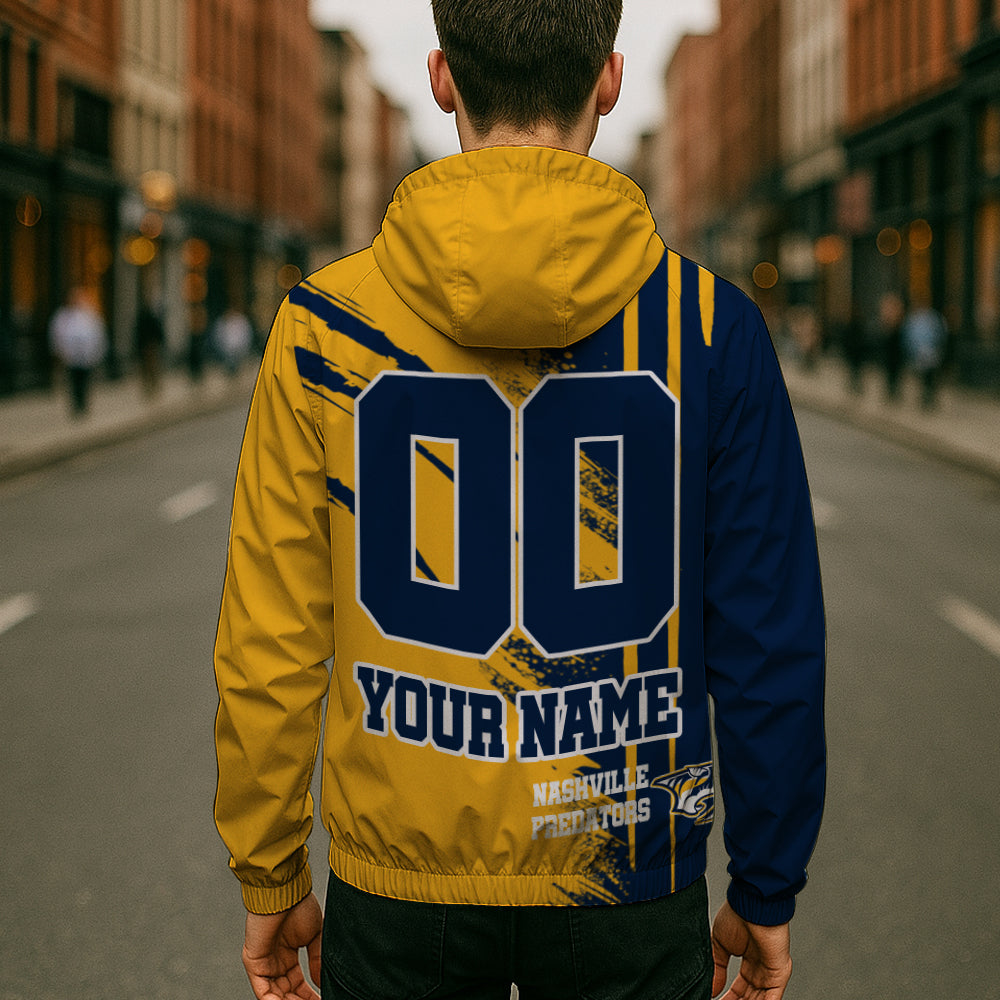 LIMITED EDITION - NEW CUSTOMIZED NHL31 NVP NASHVILLE PREDATORS WINDBREAKER JACKET