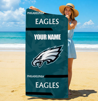 LIMITED EDITION - NEW CUSTOMIZED NFL02 PPE PHILADELPHIA EAGLES BEACH & BATH TOWEL