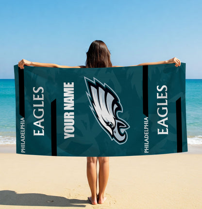 LIMITED EDITION - NEW CUSTOMIZED NFL02 PPE PHILADELPHIA EAGLES BEACH & BATH TOWEL