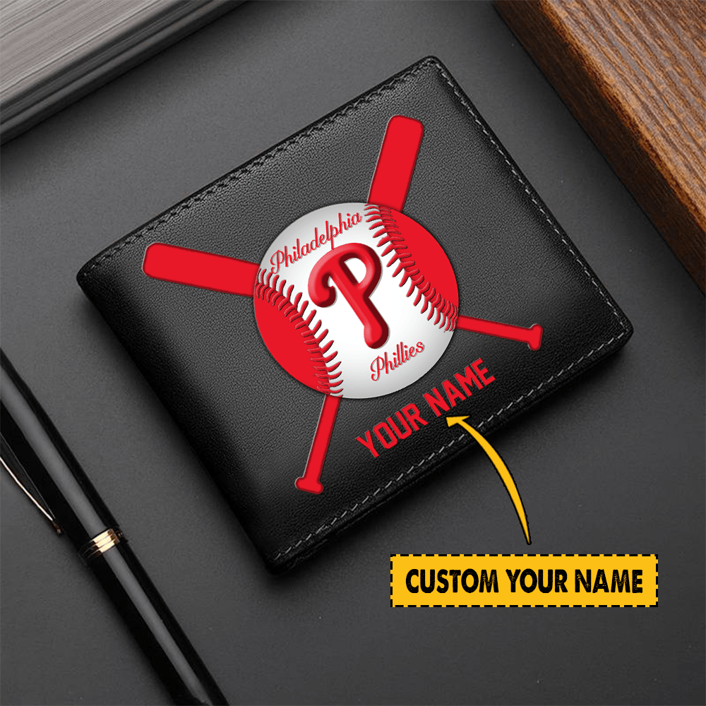 LIMITED EDITION - NEW CUSTOMIZED MLB11 PH PHILLIES LEATHER WALLET