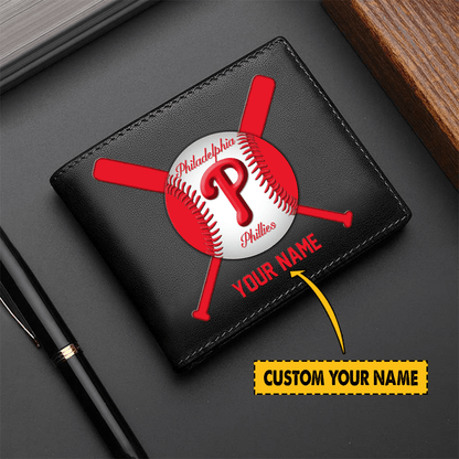 LIMITED EDITION - NEW CUSTOMIZED MLB11 PH PHILLIES LEATHER WALLET