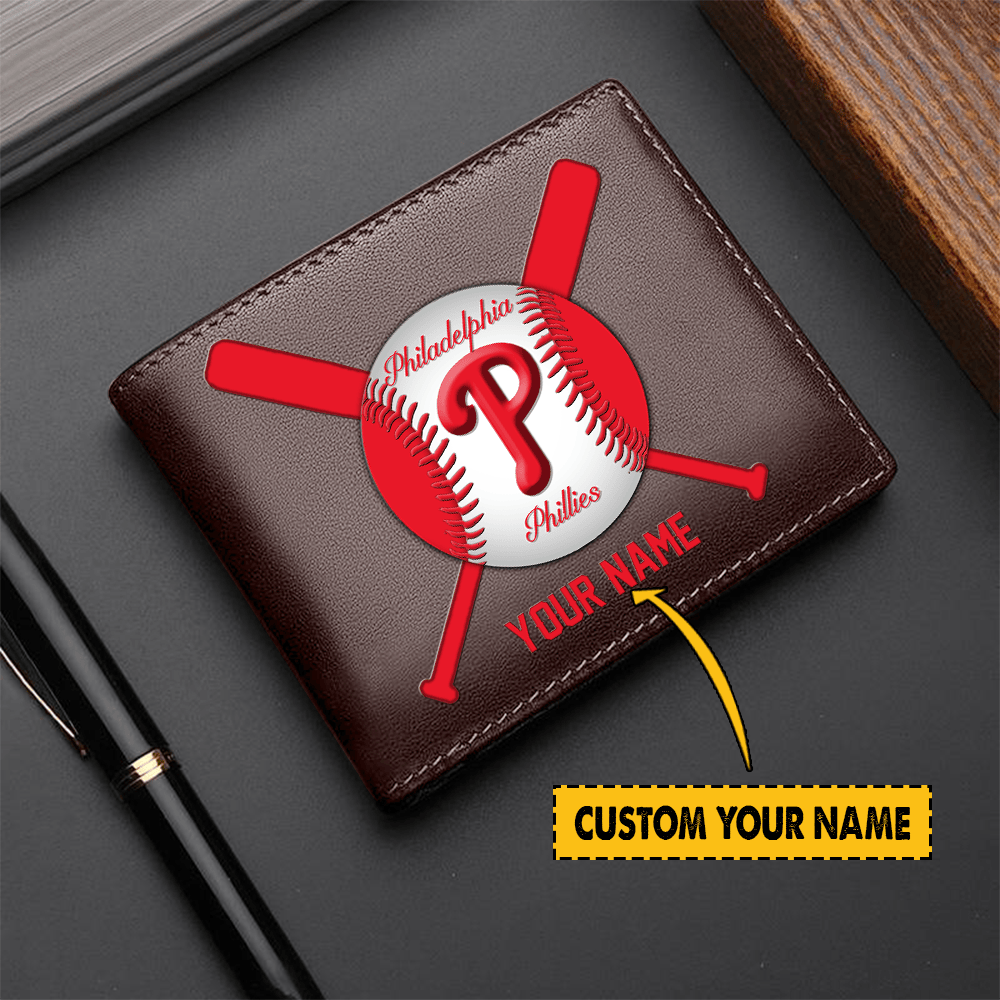 LIMITED EDITION - NEW CUSTOMIZED MLB11 PH PHILLIES LEATHER WALLET