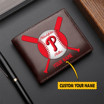 LIMITED EDITION - NEW CUSTOMIZED MLB11 PH PHILLIES LEATHER WALLET