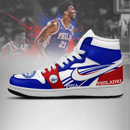 LIMITED EDITION - NEW CUSTOMIZED NBA26 PH 76ERS AIR JORDAN SNEAKERS