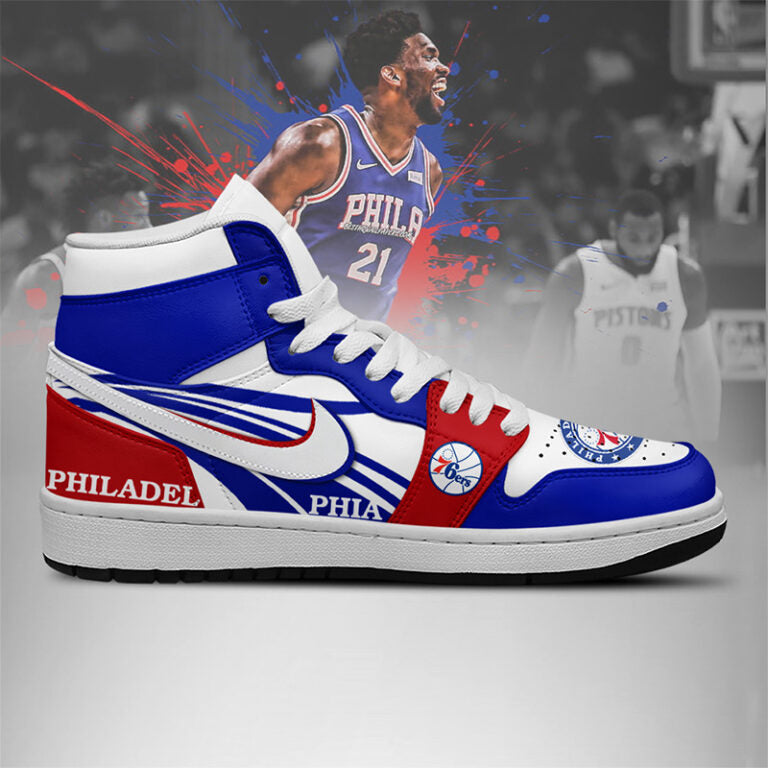 LIMITED EDITION - NEW CUSTOMIZED NBA26 PH 76ERS AIR JORDAN SNEAKERS