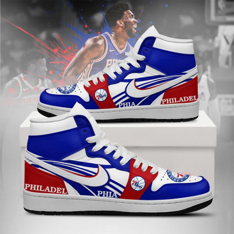 LIMITED EDITION - NEW CUSTOMIZED NBA26 PH 76ERS AIR JORDAN SNEAKERS