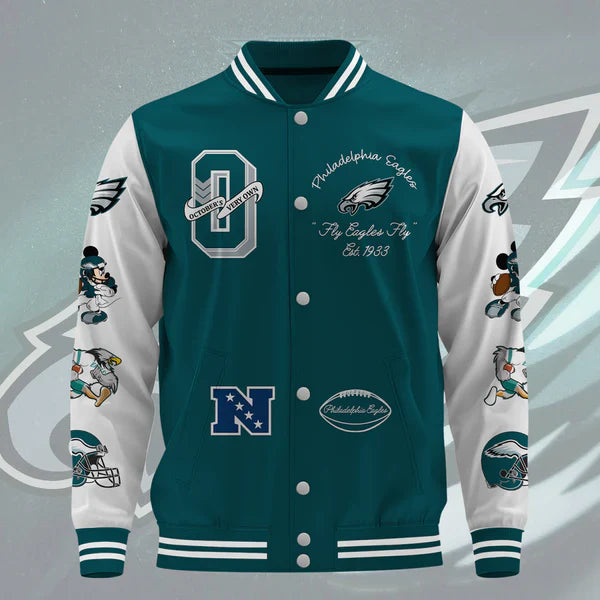 LIMITED EDITION - NEW CUSTOMIZED NFL02 PPE PHILADELPHIA EAGLES BASEBALL JACKET